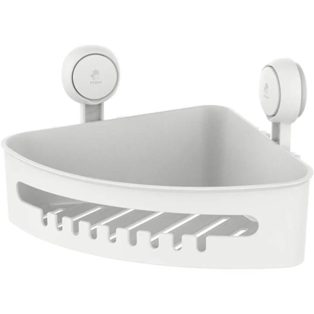 Suction Cup Corner Shower Shelf-No Drilling,Removable Bath Shelf With Heavy Duty